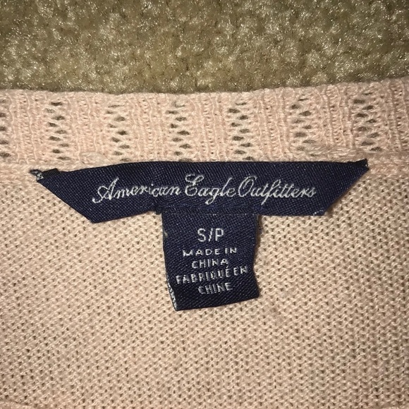 American Eagle Pink Lace Back Oversized Sweater - Size Small Petite - Picture 6 of 10